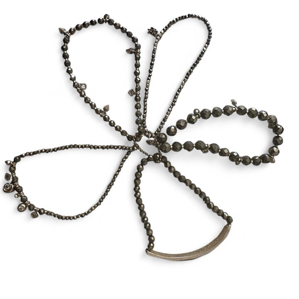 Kendra Scott Pyrite Stretch Bracelet Stack ( 5 bracelets ) - Picture 4 of 6